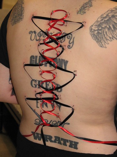 Corset Body Piercing with Permanent Tattoo