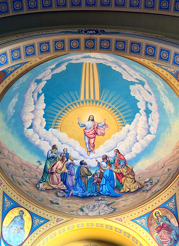 Saint Mary of the Barrens Roman Catholic Church, in Perryville, Missouri, USA - painting of Ascension above sanctuary