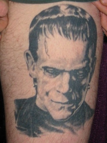 Leg Tattoo Frankenstein