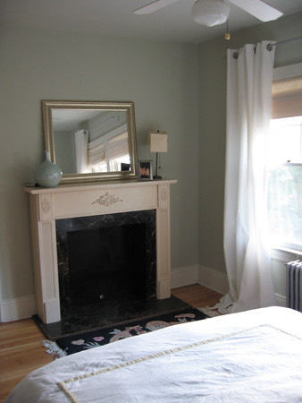 view of faux fireplace