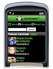 Screenshot of JuiceCaster Mobile Video Search