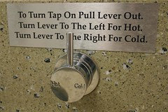Sign on library tap. Photo by  Paul Hagon