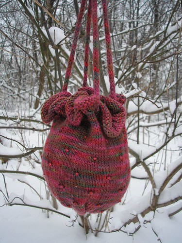 Sweaterkits Beaded Ruffled Silk Bag
