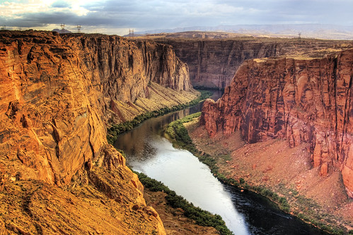 フリー画像|自然風景|峡谷の風景|河川の風景|岩山の風景|グレン・キャニオン|アメリカ風景|アリゾナ州|HDR画像|フリー素材|