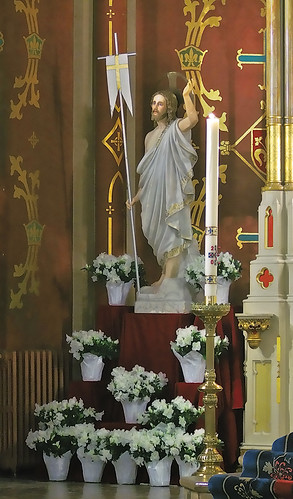 Saint Francis de Sales Oratory, in Saint Louis, Missouri, USA - statue of the Resurrected Christ, after the Easter Vigil Mass