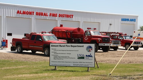 The new fire and ambulance hall in Almont, North Dakota, funded through USDA and the Recovery Act 
