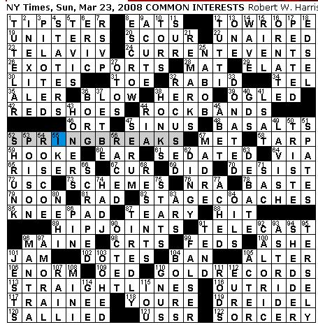 Sunday Crossword Puzzles on Rex Parker Does The Nyt Crossword Puzzle  Sunday  Mar  23  2008