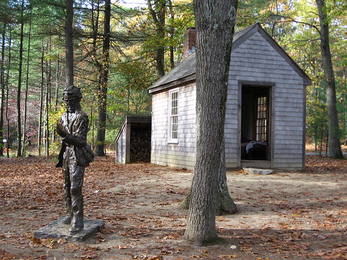 Thoreau Statue and House