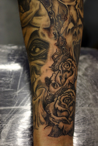 Angel Demon Roses Tattoo