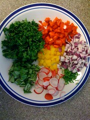 Colorful salad toppings