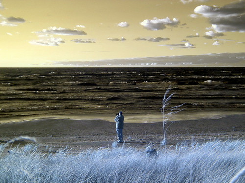 Infrared Photograph of a Photographer Taking a Photograph of The Grand Bend Sunset