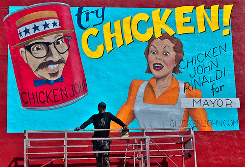 Chicken John For Mayor w/artist Loid