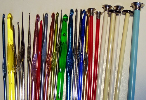 recycled hooks and needles