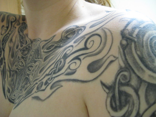 Decorative flash chest sleeves tattoo