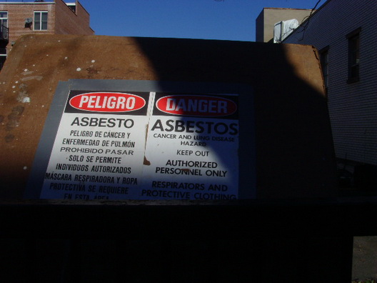 340 Court Asbestos Sign