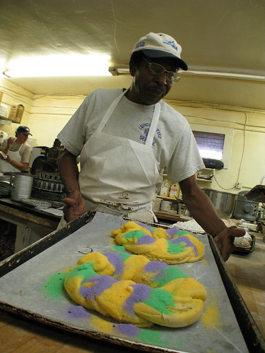Baker at J's Bakery in Pensacola, Florida, USA