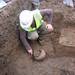 Cremation urn (961) being excavated expertly by the Cheese