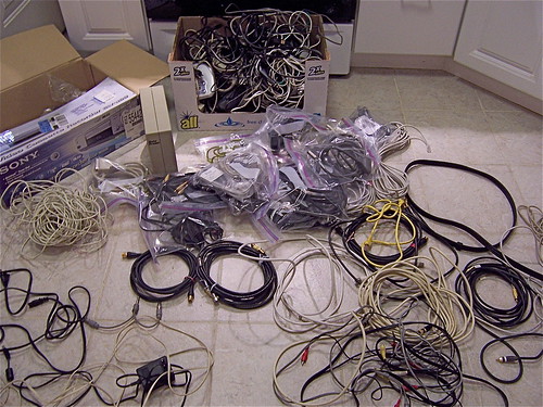 Wires On The Floor. Seasonal Cable and Wire