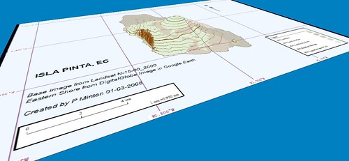Isla Pinta - EVS Precision Marplot with 50-meter Contours 3D View (1-90,000)