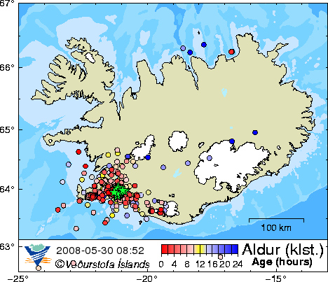 Earthquake map 30.05.2008, 8:52