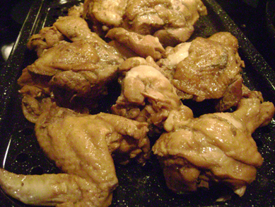 adobo chicken, pre-broiled