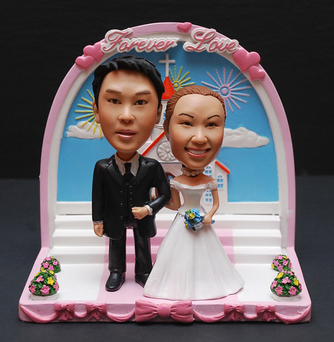 3d caricature dolly church wedding couple