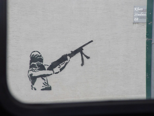 graffiti with gun