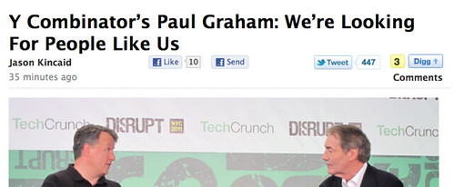 Two white guys: Charlie Rose interviews Paul Graham at TechCrunch Disrupt