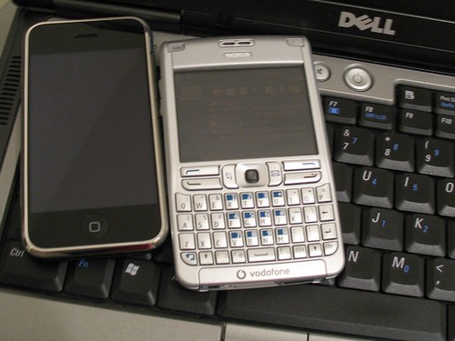 iPhone, E61 and Laptop