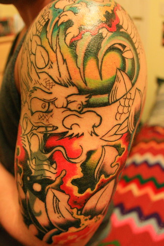 Chinese and Japanese Dragon Tattoo Design
