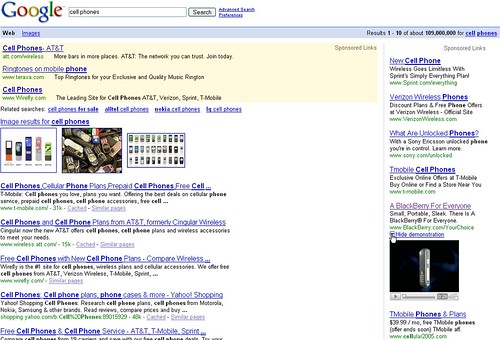 Screenshot of video ad playing in the regular Google search results page