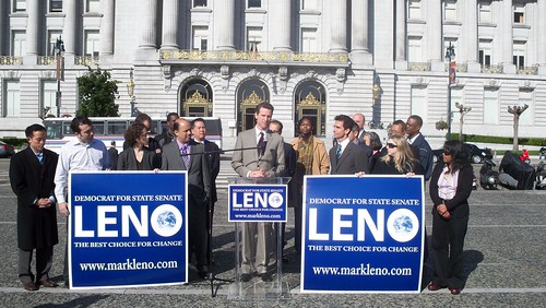 San Francisco Mayor Gavin Newsom Supports Mark Leno