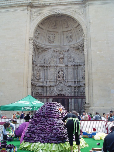Vestido vegetal frente a la concatedral de La Redonda
