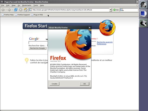 Firefox 1.0 sous Linux Slackware 12.0
