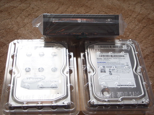 Hard drives and DVD rewriter