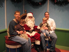 The boys and Dads with Santa (they didn't want to sit on his lap)