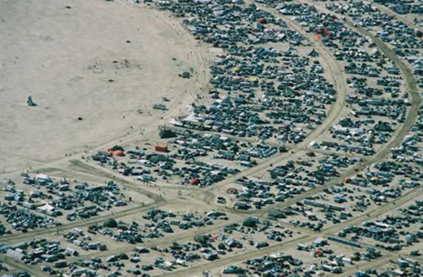 Burning Man Aerial of Shady