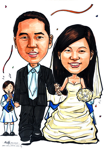 Caricatures couple wedding 311207