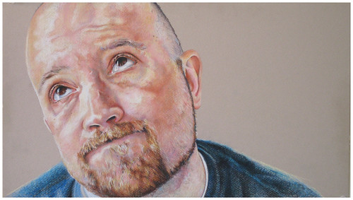 Colored pencil portrait entitled Self Portrait IV