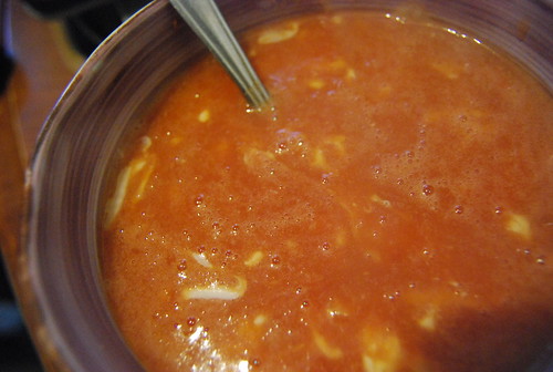 Tomato soup with smoked gouda