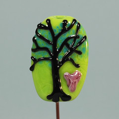 Valentine Heart Tree Series - BlueBetween Lampwork Glass Art Beads