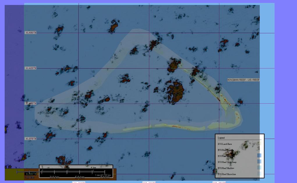 Kingman Reef - Landsat Image N-03-15_2000 on EVS Precision Map