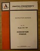 #219 Pantex Prosperity instruction manual Conveyor Press Model 264 FBP