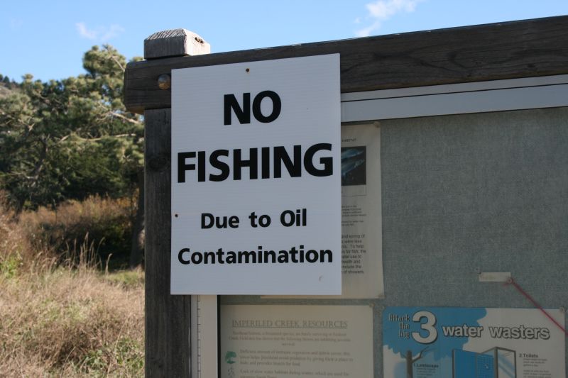 No Fishing - Due to Oil Contamination