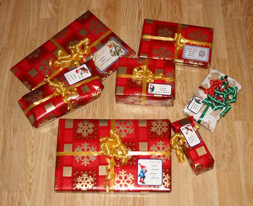 The xmas presents are wrapped