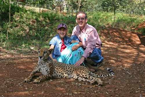 In the Cheetah enclosure at the Nairobi Safari Walk