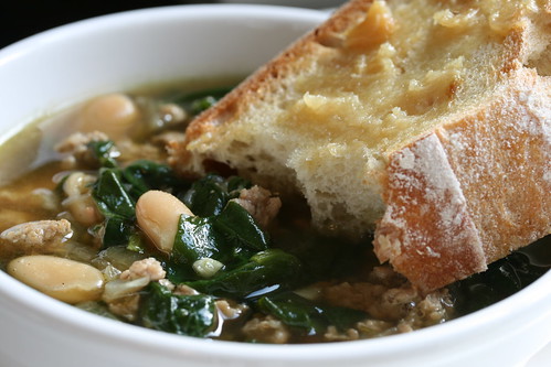 Italian White Bean, Spinach and Turkey Soup