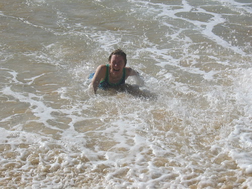 Kristen Playing in the Surf