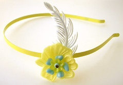 Yellow and Blue Vintage Flowers Headband