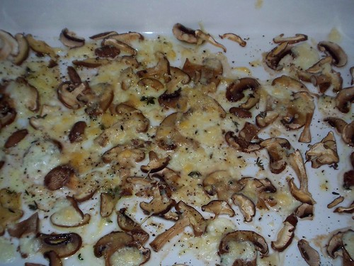 roasted mushrooms and mozzarella